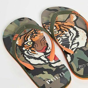 Polo Ralph Lauren Whitlebury II Tiger Camo Print Flip Flop Sandals
